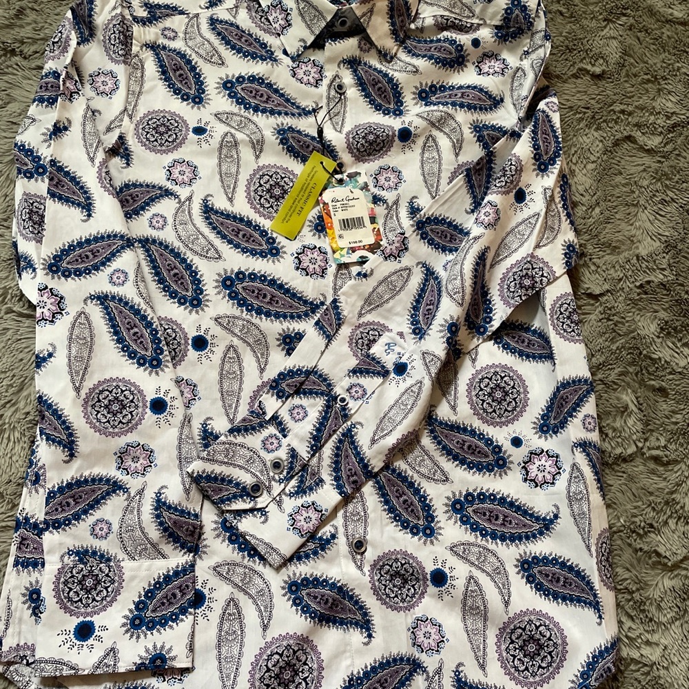 NWT ROBERT GRAHAM designer shirt paisley shirt - Picture 1 of 8